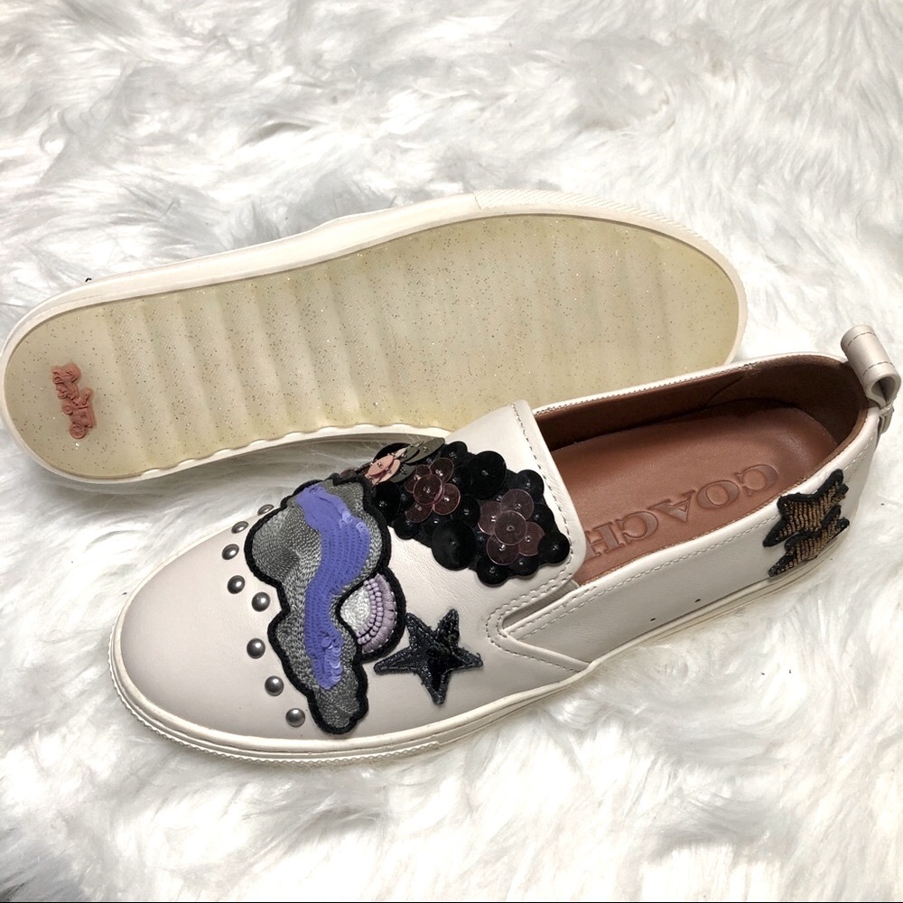 πNEW!!! Coach Sequin Star Beaded Loafer Slip On - Picture 8 of 8